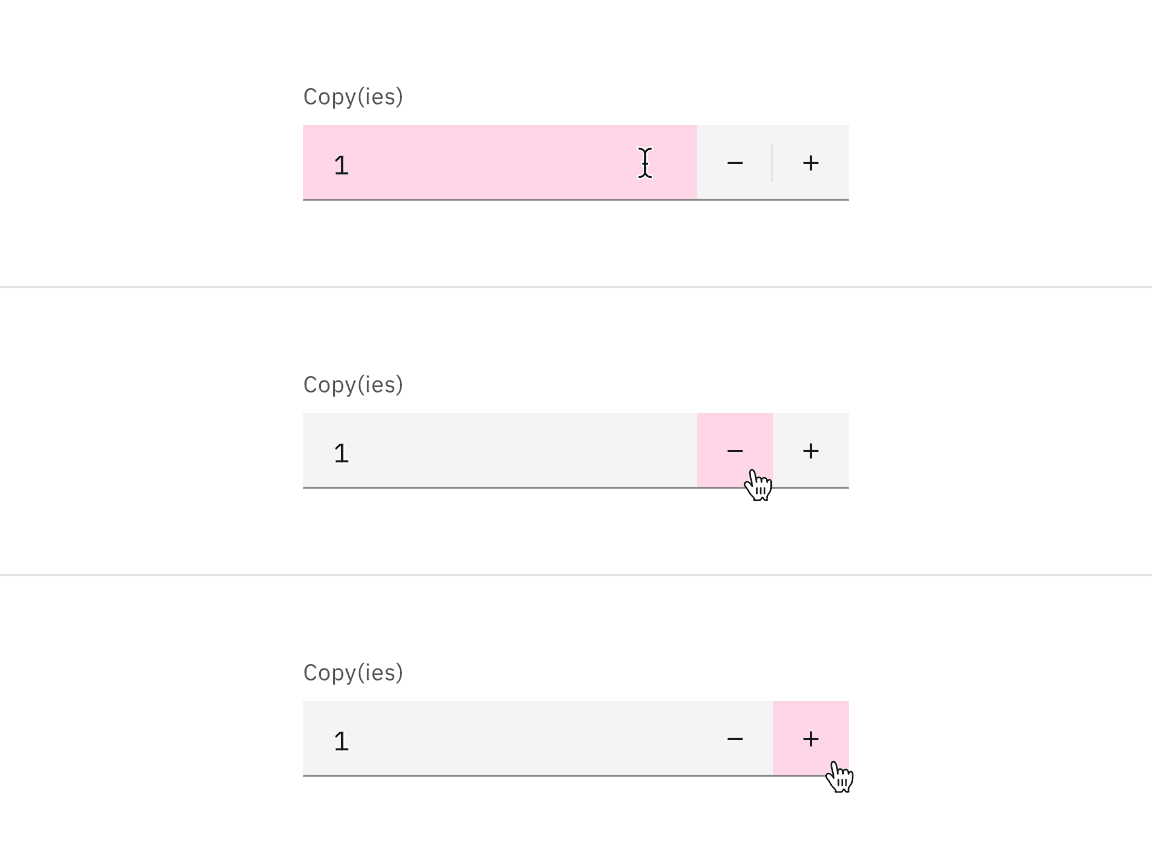 number input mouse and keyboard interactions